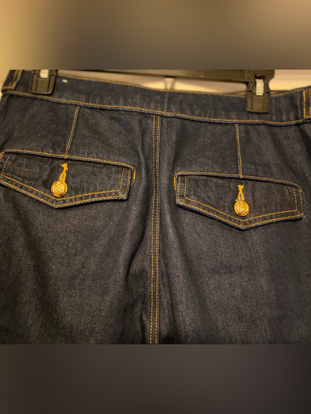 LOFT Dark Blue Wide-Leg Jeans with Gold Buttons *BOGO EQUAL OR LESS - Picture 4 of 7